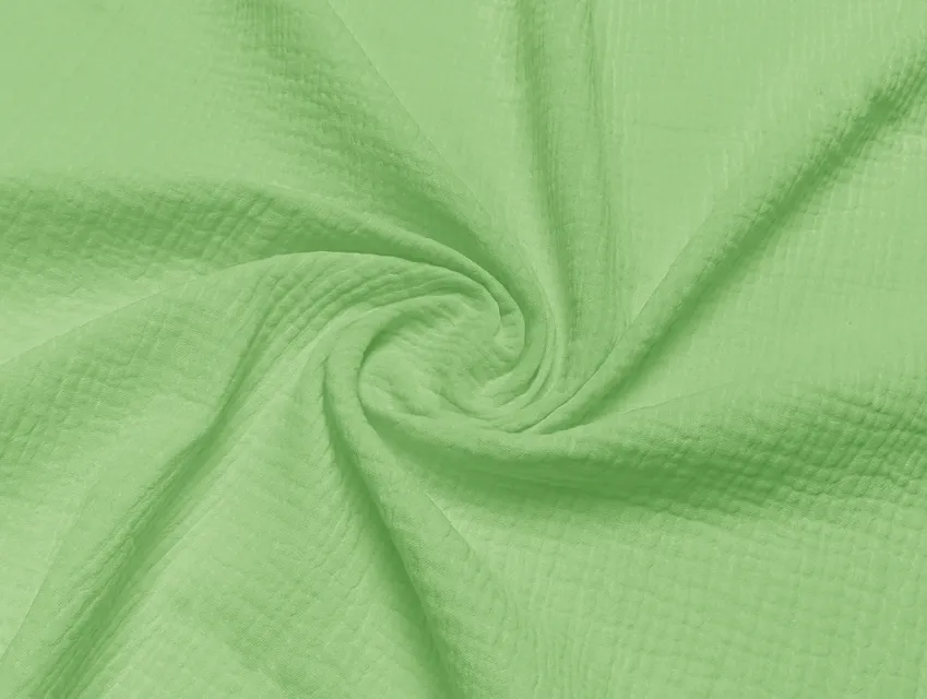 Муслін двошаровий, зелене яблуко - фото 1 - інтернет-магазин tkani-atlas.com.ua