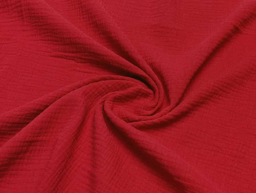 Муслин двухслойный, красный рубин - фото 1 - интернет-магазин tkani-atlas.com.ua