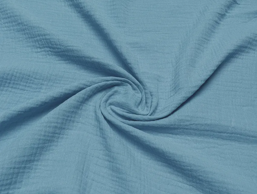 Муслин двухслойный, синий джинсовый - фото 1 - интернет-магазин tkani-atlas.com.ua