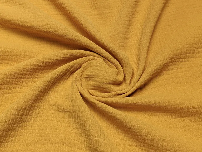 Муслин двухслойный, горчица - фото 1 - интернет-магазин tkani-atlas.com.ua