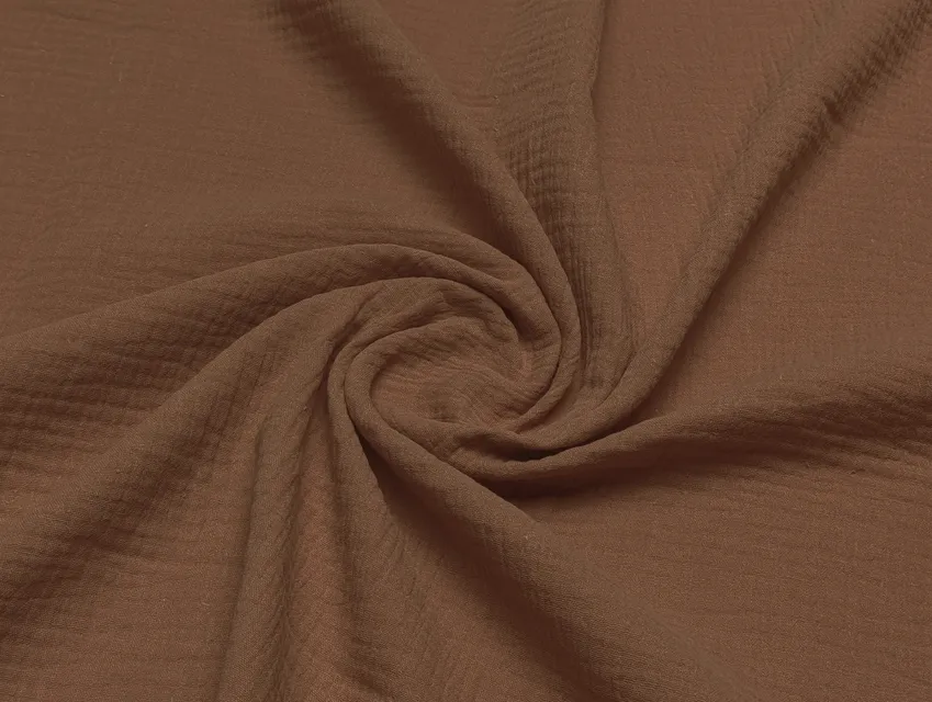 Муслин двухслойный, коричневый терракот - фото 1 - интернет-магазин tkani-atlas.com.ua