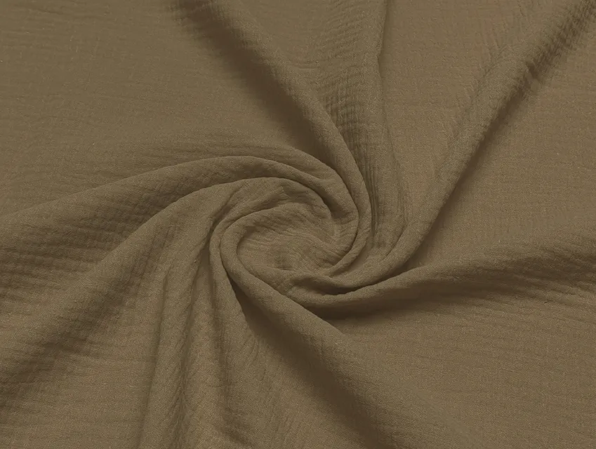 Муслін двошаровий, коричневий - фото 1 - інтернет-магазин tkani-atlas.com.ua