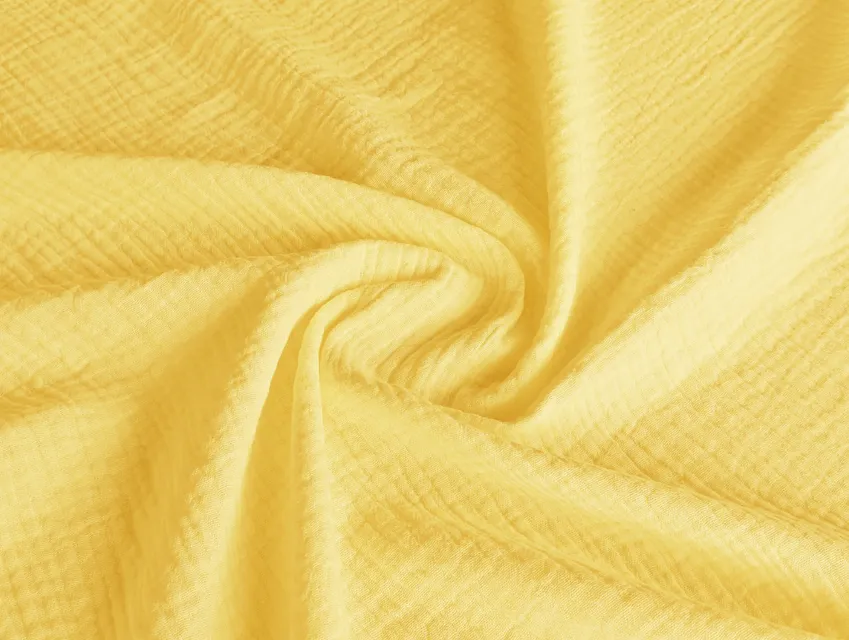 Муслін двошаровий, жовтий - фото 1 - інтернет-магазин tkani-atlas.com.ua