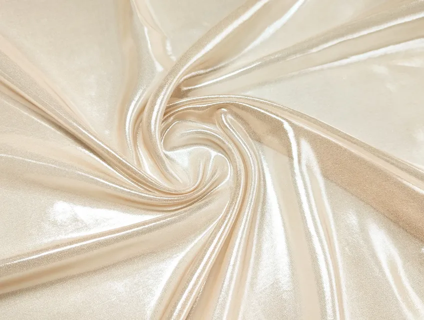 Шифон Вінді дзеркальний, срібло на бежевому - фото 1 - інтернет-магазин tkani-atlas.com.ua