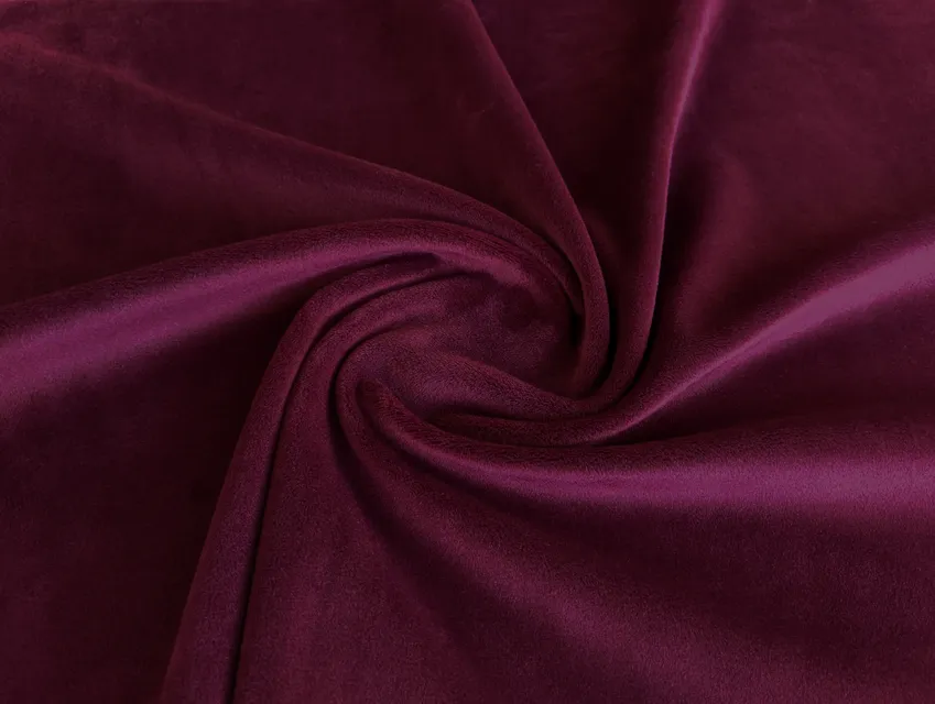 Оксамит на трикотажі плюш, бордо (відріз 1,6 м) - фото 1 - інтернет-магазин tkani-atlas.com.ua