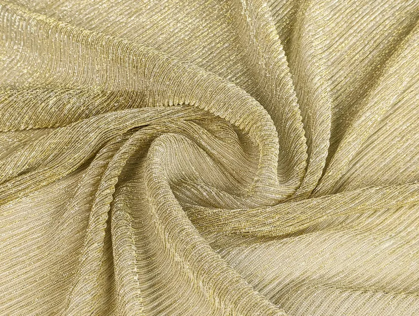 Сетка гофре с люрексом, лимонное золото - фото 1 - интернет-магазин tkani-atlas.com.ua