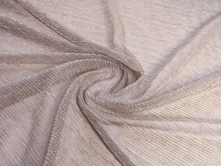 Сітка гофре з люрексом, бежево-пудровий - фото 1 - інтернет-магазин tkani-atlas.com.ua