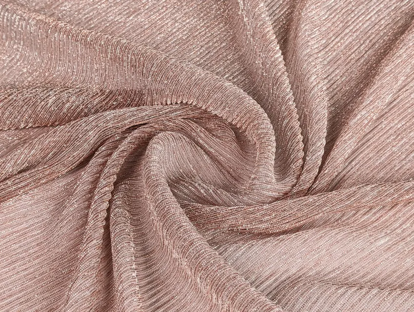 Сітка гофре з люрексом, бежево-персиковий - фото 1 - інтернет-магазин tkani-atlas.com.ua