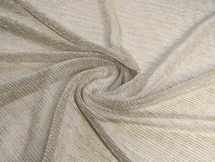 Сітка гофре з люрексом, біле золото - фото 1 - інтернет-магазин tkani-atlas.com.ua