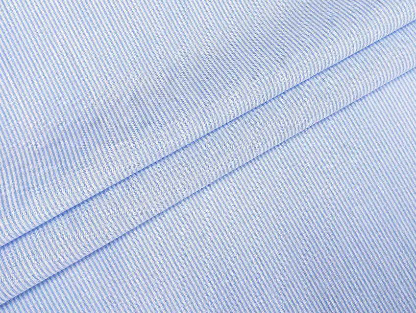 Коттон рубашка полоска 2 мм, голубой - фото 1 - интернет-магазин tkani-atlas.com.ua