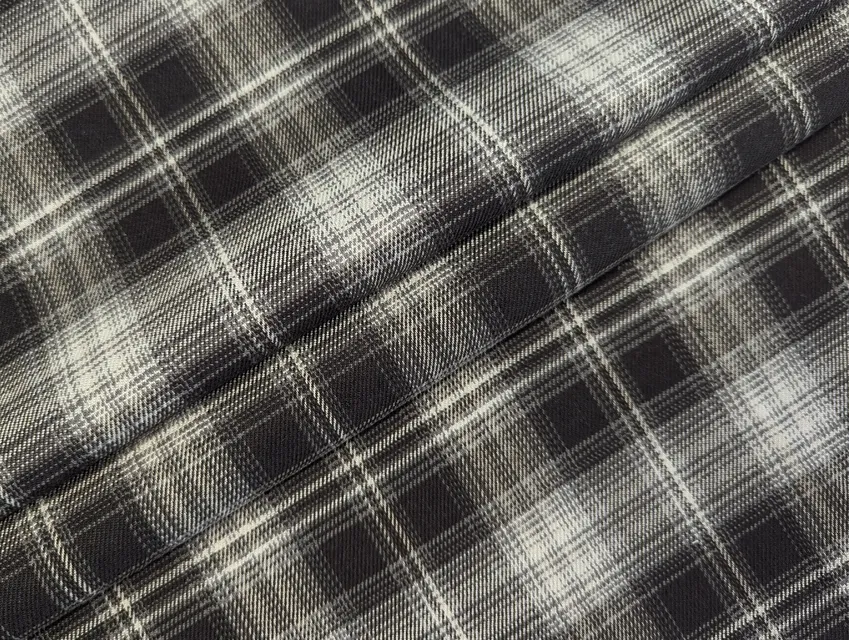 Костюмный тиар клетка 95 мм, темно-коричневый с серым (отрез 1,3 м) - фото 1 - интернет-магазин tkani-atlas.com.ua