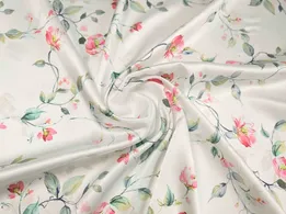 Шовк Армані троянди на лозі, крем-брюле - інтернет-магазин tkani-atlas.com.ua