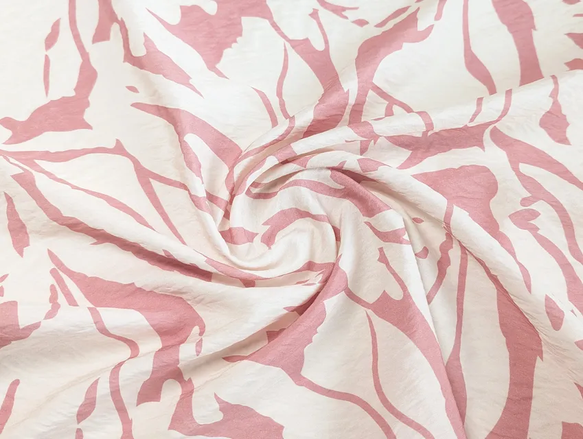 Вискоза шелк Бохо абстракция, амарант на кремовом - фото 1 - интернет-магазин tkani-atlas.com.ua