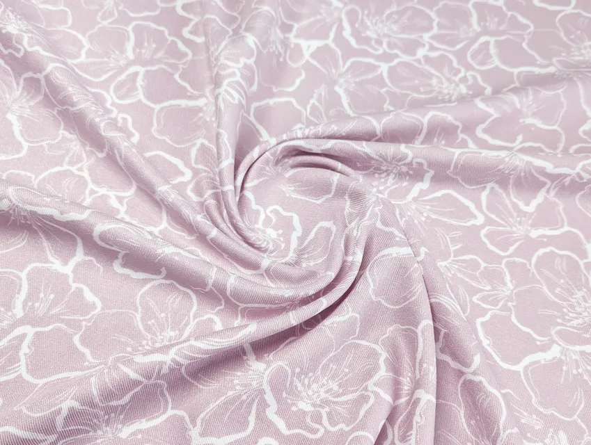 Штапель Бельмондо цветочные силуэты, лиловый - фото 1 - интернет-магазин tkani-atlas.com.ua