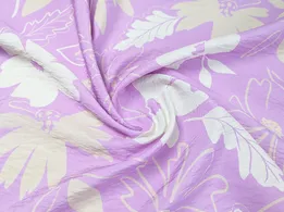 Віскоза шовк Бохо великі квіти, світла лаванда - інтернет-магазин tkani-atlas.com.ua