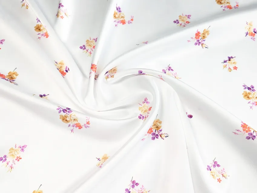 Шелк Армани букетики, молочный - фото 1 - интернет-магазин tkani-atlas.com.ua