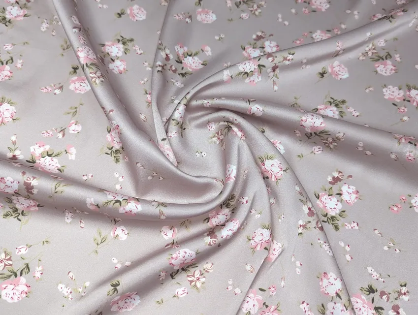 Шелк Армани цветочная мечта, серо-бежевый - фото 1 - интернет-магазин tkani-atlas.com.ua