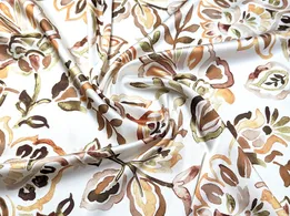 Шелк Армани акварельный сад, коричнево-оливковый - интернет-магазин tkani-atlas.com.ua