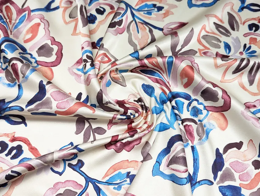 Шелк Армани акварельный сад, сиренево-синий - фото 1 - интернет-магазин tkani-atlas.com.ua