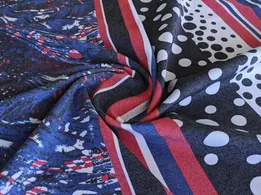 Трикотаж барбери тройной купон, красно-синий (отрез 2 м) - интернет-магазин tkani-atlas.com.ua