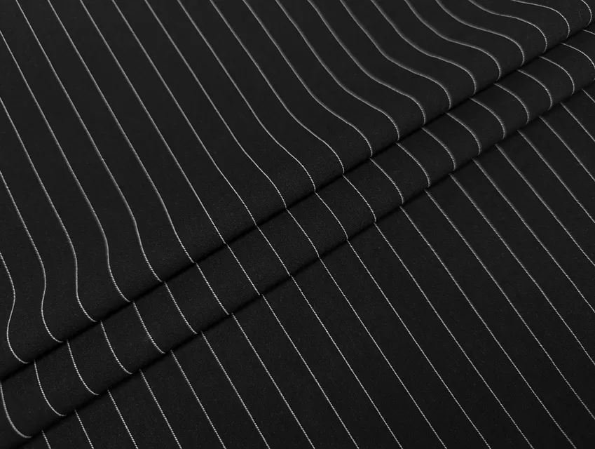 Костюмка тіар смужка 15 мм, чорний (відріз 2,9 м) - фото 1 - інтернет-магазин tkani-atlas.com.ua
