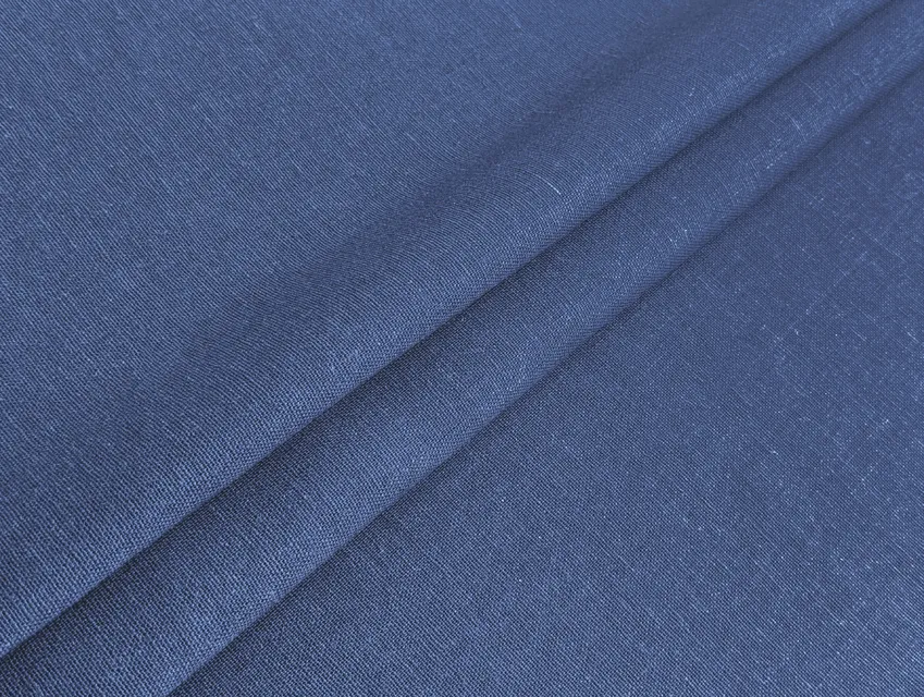 Льон стрейч з віскозою, синій джинсовий - фото 1 - інтернет-магазин tkani-atlas.com.ua