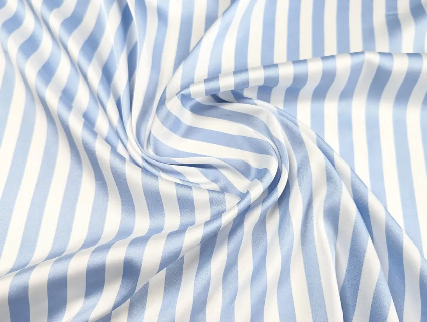 Шовк Армані смужка 18 мм, блакитний - фото 1 - інтернет-магазин tkani-atlas.com.ua