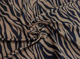 Шелк Армани зебра, черный на бежевом - интернет-магазин tkani-atlas.com.ua