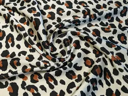 Шовк Армані гепард, чорний на кремовому - інтернет-магазин tkani-atlas.com.ua