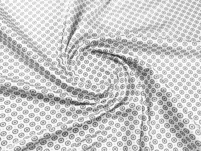 Шелк Армани геометрическая мозаика, молочный с серым - фото 1 - интернет-магазин tkani-atlas.com.ua