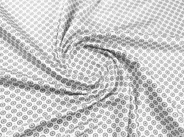 Шелк Армани геометрическая мозаика, молочный с серым - интернет-магазин tkani-atlas.com.ua