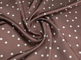 Шовк Армані горошки 4 мм, коричневий з молочним - інтернет-магазин tkani-atlas.com.ua
