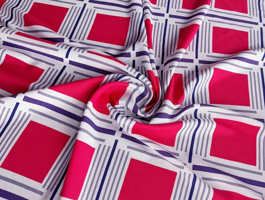 Штапель геометрична сітка, червоний (відріз 0,8 м) - фото 1 - інтернет-магазин tkani-atlas.com.ua