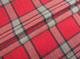 Коттон рубашечный клетка 170 мм, красный с фисташковым (отрез 2,1 м) - интернет-магазин tkani-atlas.com.ua