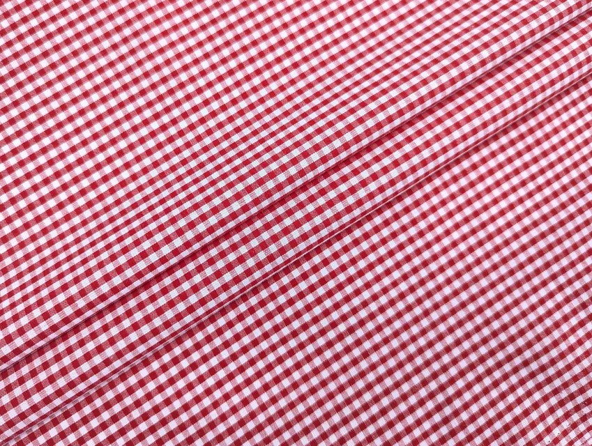 Котон сорочковий клітинка 4 мм, червоний - фото 1 - інтернет-магазин tkani-atlas.com.ua