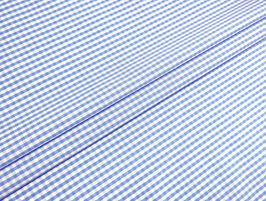 Коттон рубашечный клеточка 4 мм, голубой - фото 1 - интернет-магазин tkani-atlas.com.ua