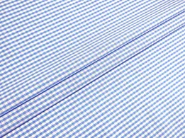Коттон рубашечный клеточка 4 мм, голубой - интернет-магазин tkani-atlas.com.ua