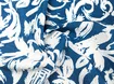 Лен Бохо акварельная абстракция, синий (отрез 1 м) - интернет-магазин tkani-atlas.com.ua