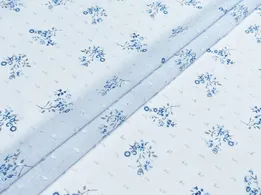 Батист крапка букет, небесний (відріз 1,1 м) - інтернет-магазин tkani-atlas.com.ua