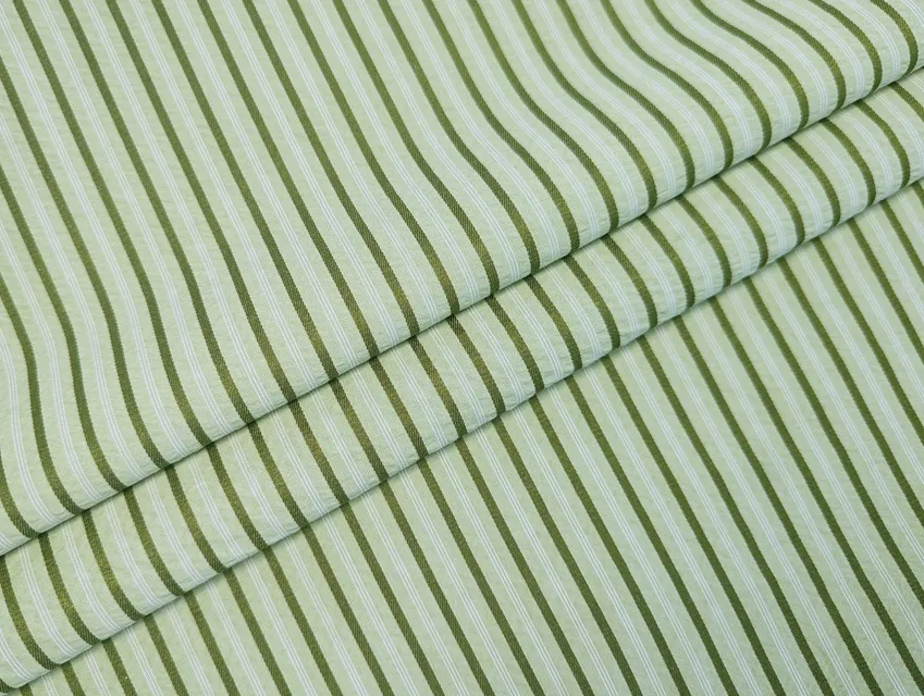 Котон рубашка смужка 10 мм, оливковий з хакі (відріз 0,4 м) - фото 1 - інтернет-магазин tkani-atlas.com.ua