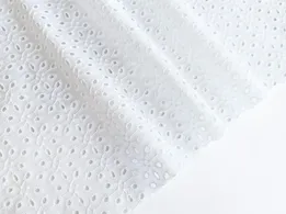 Прошва квіткова геометрія, білий - інтернет-магазин tkani-atlas.com.ua