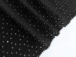 Прошва цветочная геометрия, черный - интернет-магазин tkani-atlas.com.ua
