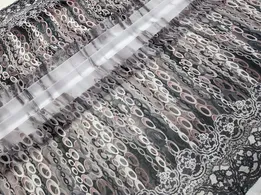 Шифон купон цепи, серый с фрезовым (отрез 1,9 м) - интернет-магазин tkani-atlas.com.ua