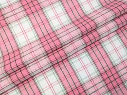 Котон сорочковий клітина 130 мм, рожевий з молочним (відріз 2,4 м) - інтернет-магазин tkani-atlas.com.ua