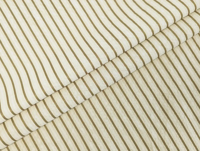 Котон рубашка смужка 10 мм, бежево-коричневий (відріз 1,9 м) - фото 1 - інтернет-магазин tkani-atlas.com.ua