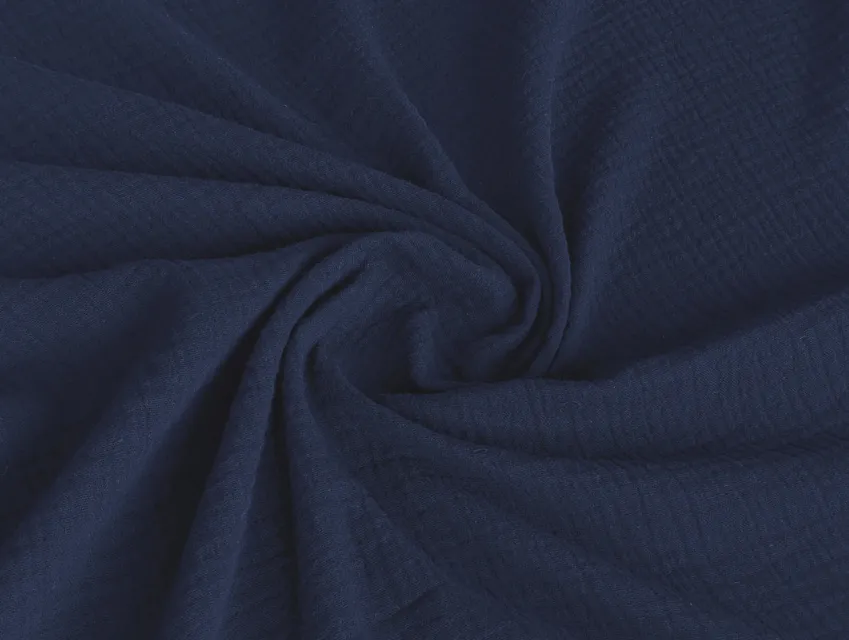 Муслін двошаровий, темно-синій - фото 1 - інтернет-магазин tkani-atlas.com.ua