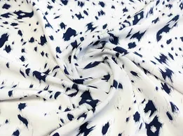 Софт принт гепард, темно-синий на молочном (отрез 2,1 м) - интернет-магазин tkani-atlas.com.ua