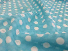 Шифон клітинка горох на клітинці, блакитний (відріз 2,3 м) - інтернет-магазин tkani-atlas.com.ua