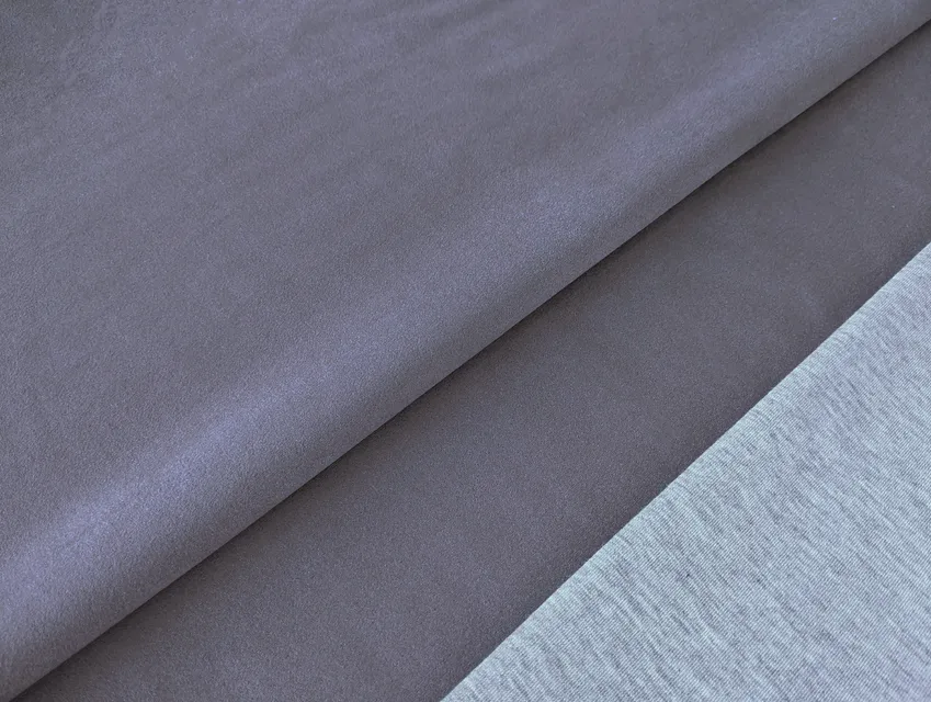 Замша на трикотаже, лиловый (отрез 2,3 м) - фото 1 - интернет-магазин tkani-atlas.com.ua