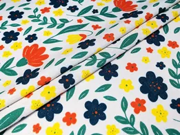 Льон віскоза ромашкове поле, багатокольоровий (відріз 2 м) - інтернет-магазин tkani-atlas.com.ua